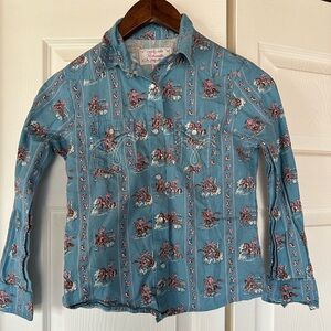 Little girls western button up shirt
